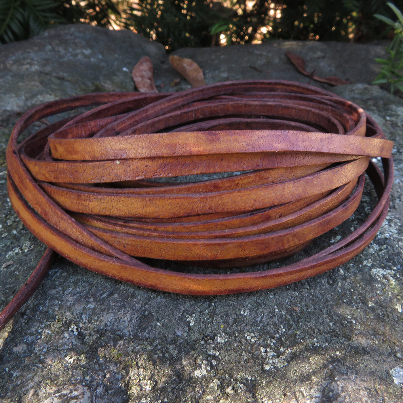 esnado Lederband flach - 5 x 1,5 mm - Echt Leder