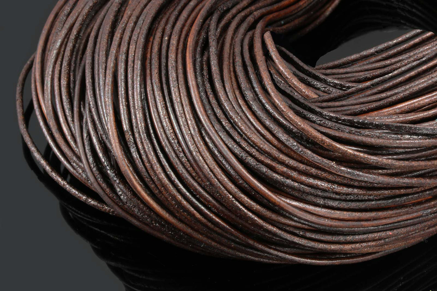 Lederband rund, natur, matt, Ø 4 mm, 1 m, Echt Leder