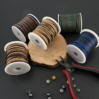 esnado runde Lederschnüre Bicolor - Ø 2 mm - 25 Meter