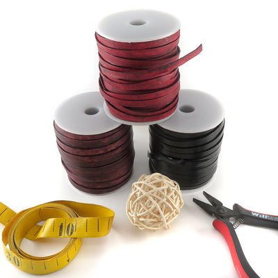 esnado Lederband flach - 6 mm - für Schmuck