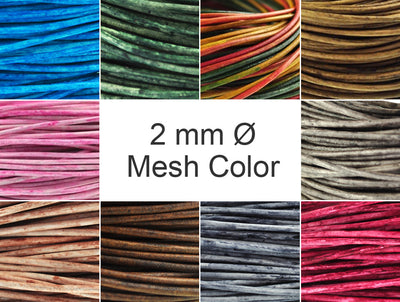 esnado runde Lederschnüre - Ø 2 mm - Mesh Farben