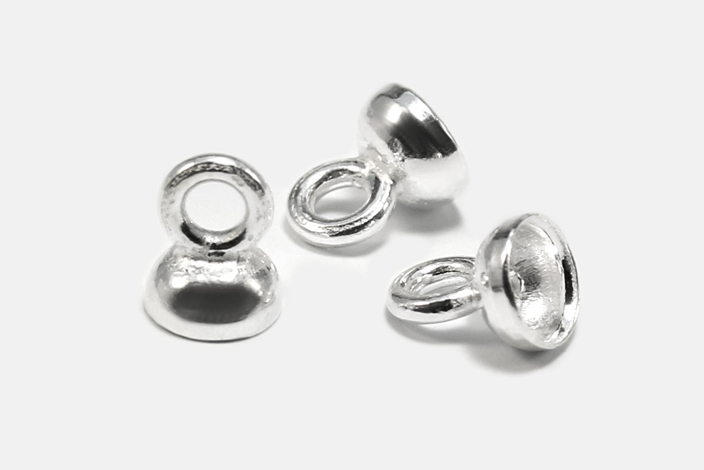 Perlenkappen mit Öse aus 925 SILBER, Ø 4,5 mm