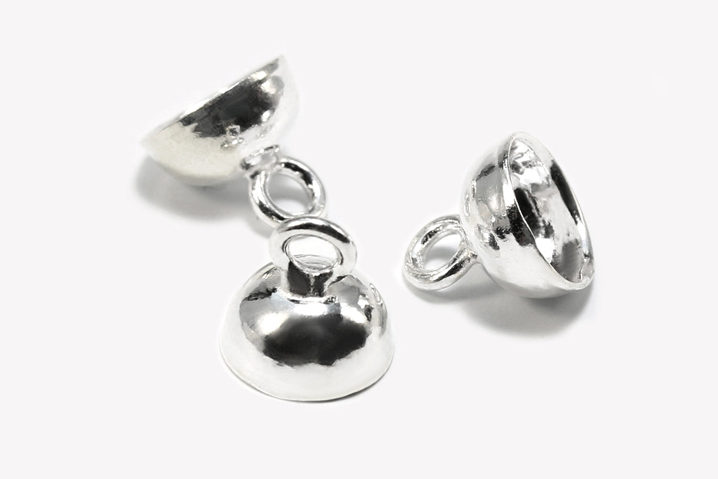 Perlenkappen mit Öse aus 925 SILBER, Ø 8 mm