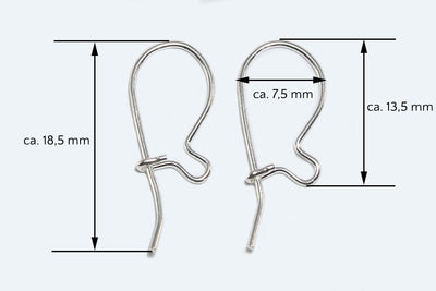 Ohrhaken aus 925 SILBER, mit Verschluss, 18,5 mm