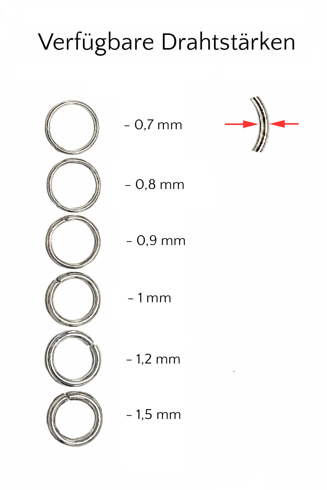 Binderinge aus 925 Silber, Ø 10 mm, offen