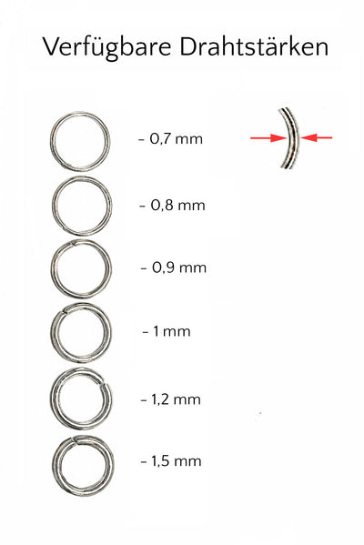 Binderinge aus 925 Silber, Ø 3 mm, offen