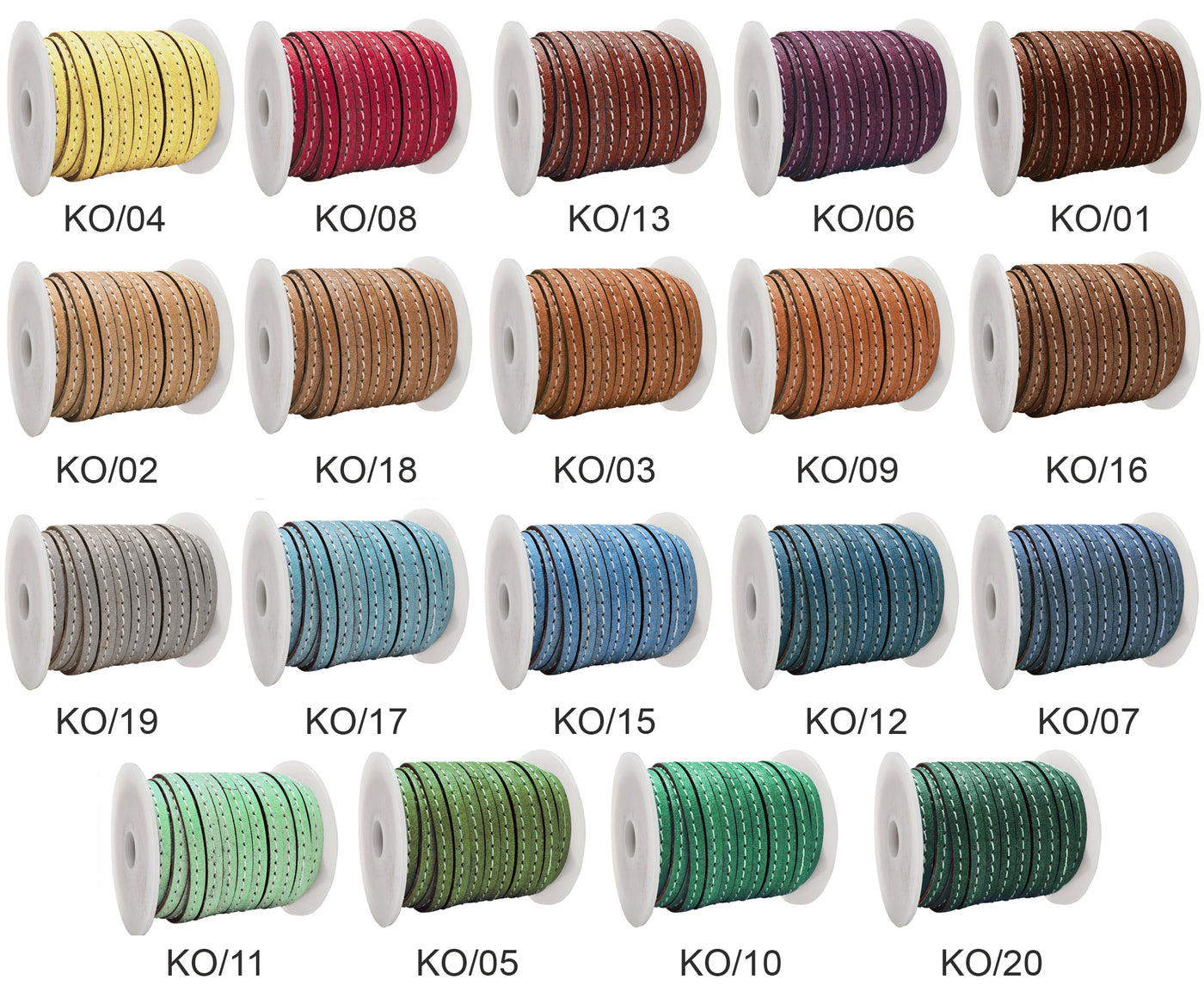 esnado Lederband flach mit Ziernaht 5 mm x 1,5 mm