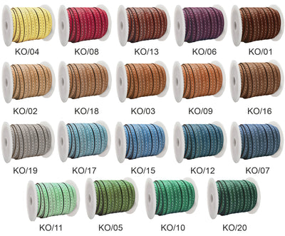 esnado Lederband flach mit Ziernaht 5 mm x 1,5 mm