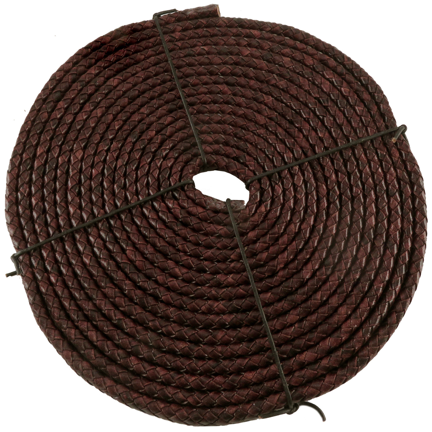 esnado Oval geflochtene Lederschnur Antik Dunkelbraun – 10 mm x 6 mm