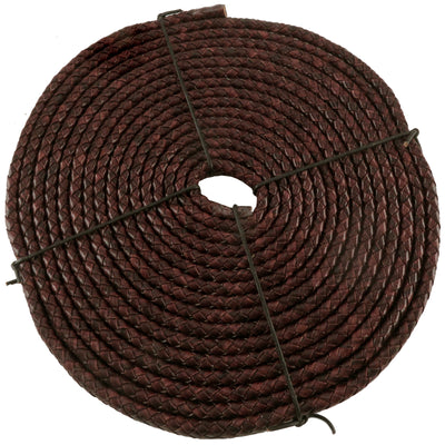 esnado Oval geflochtene Lederschnur Antik Dunkelbraun – 10 mm x 6 mm