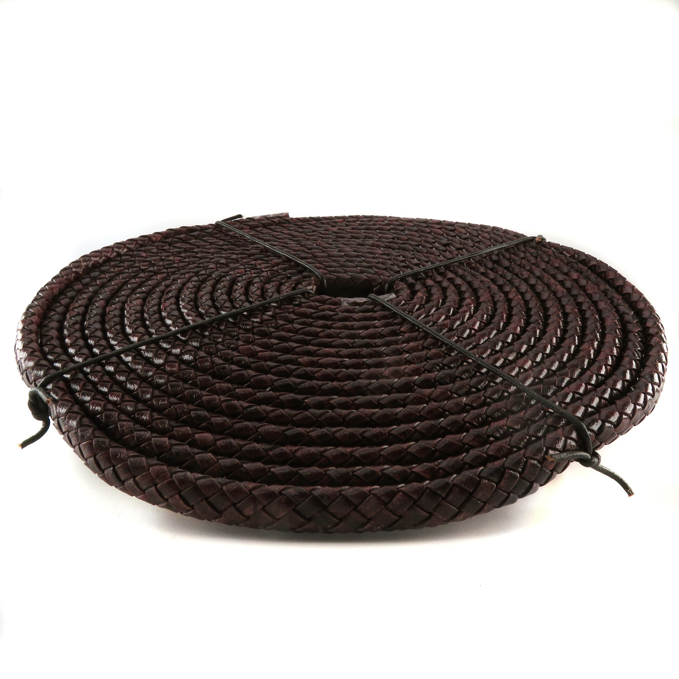 esnado Oval geflochtene Lederschnur Antik Dunkelbraun – 10 mm x 6 mm