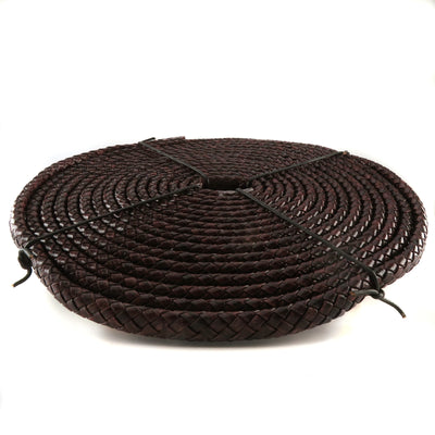 esnado Oval geflochtene Lederschnur Antik Dunkelbraun – 10 mm x 6 mm