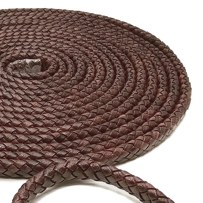esnado Oval geflochtene Lederschnur Antik Hellbraun – 10 mm x 6 mm