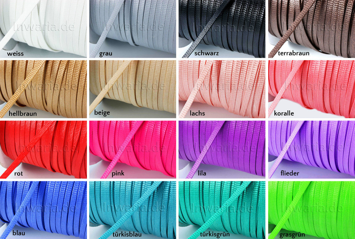 Polyesterkordel, 4 mm, flach - 5m