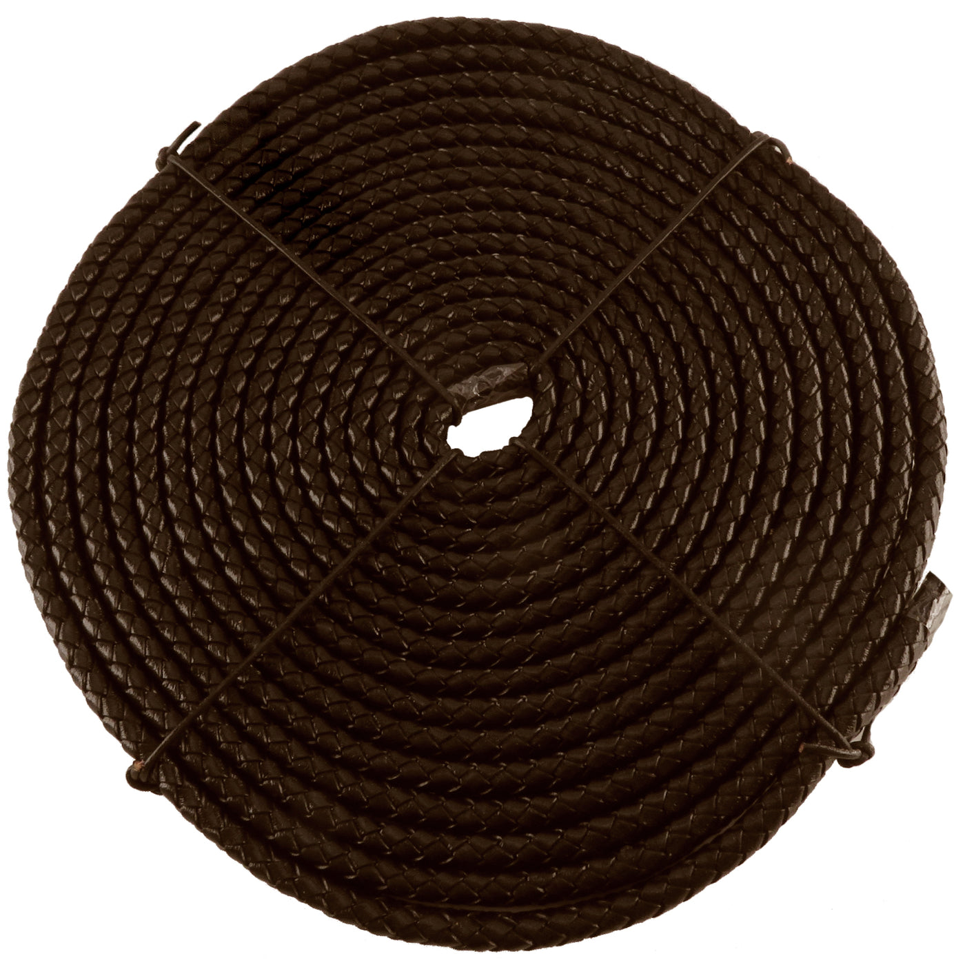 esnado Oval geflochtene Lederschnur Braun – 10 mm x 6 mm