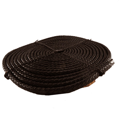 esnado Oval geflochtene Lederschnur Braun – 10 mm x 6 mm