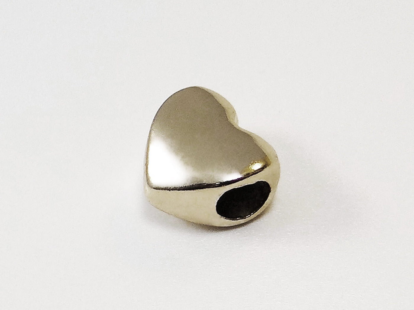 European Bead, Herz, 11 x 11 x 7 mm, hellgoldfarben