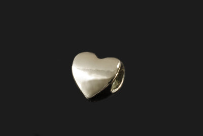 European Bead, Herz, 11 x 11 x 7 mm, hellgoldfarben