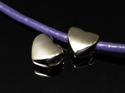 European Bead, Herz, 11 x 11 x 7 mm, hellgoldfarben