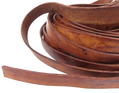 esnado weiches Lederband Flach 15 mm x 2,5 mm - Antik Braun