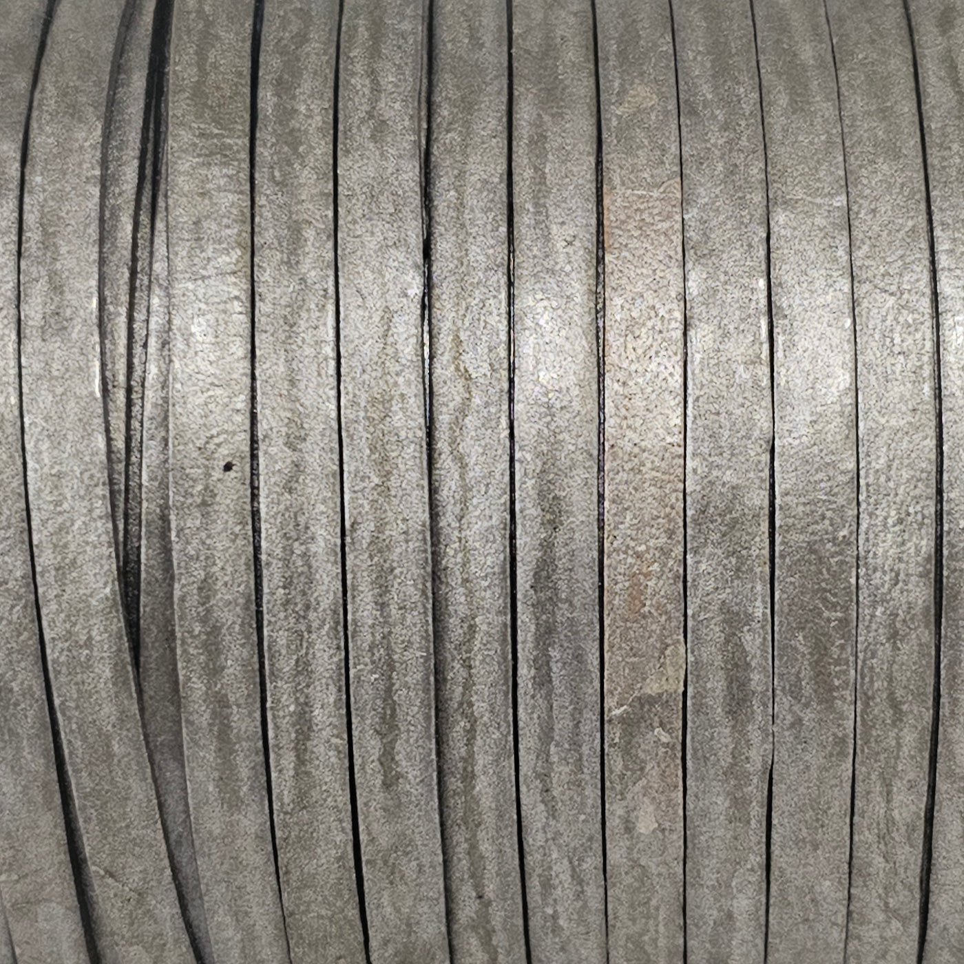 esnado Lederband Flach 3 x 1 mm - Silber - echtes Leder
