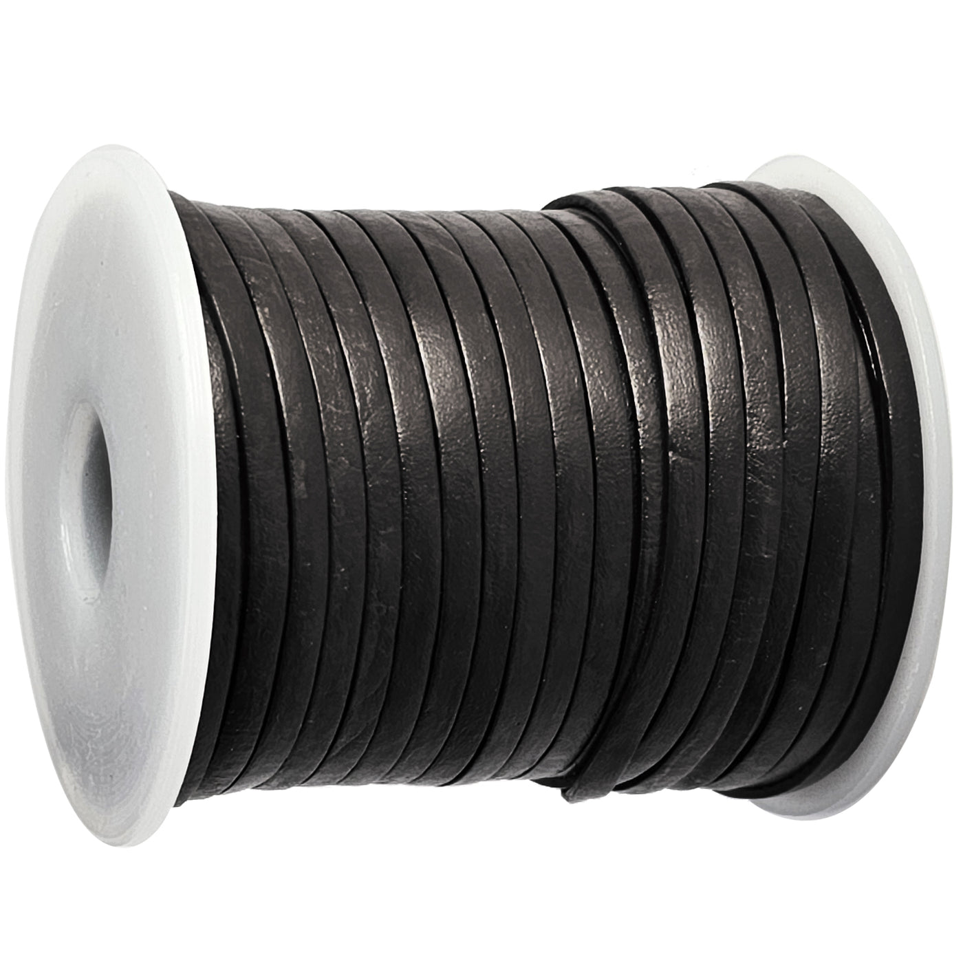 esnado Lederband Flach 3 x 1 mm - Schwarz - echtes Leder