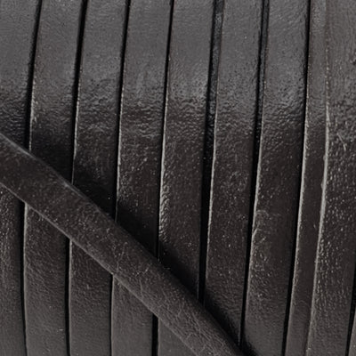 esnado Lederband Flach 3 x 1 mm - Schwarz - echtes Leder