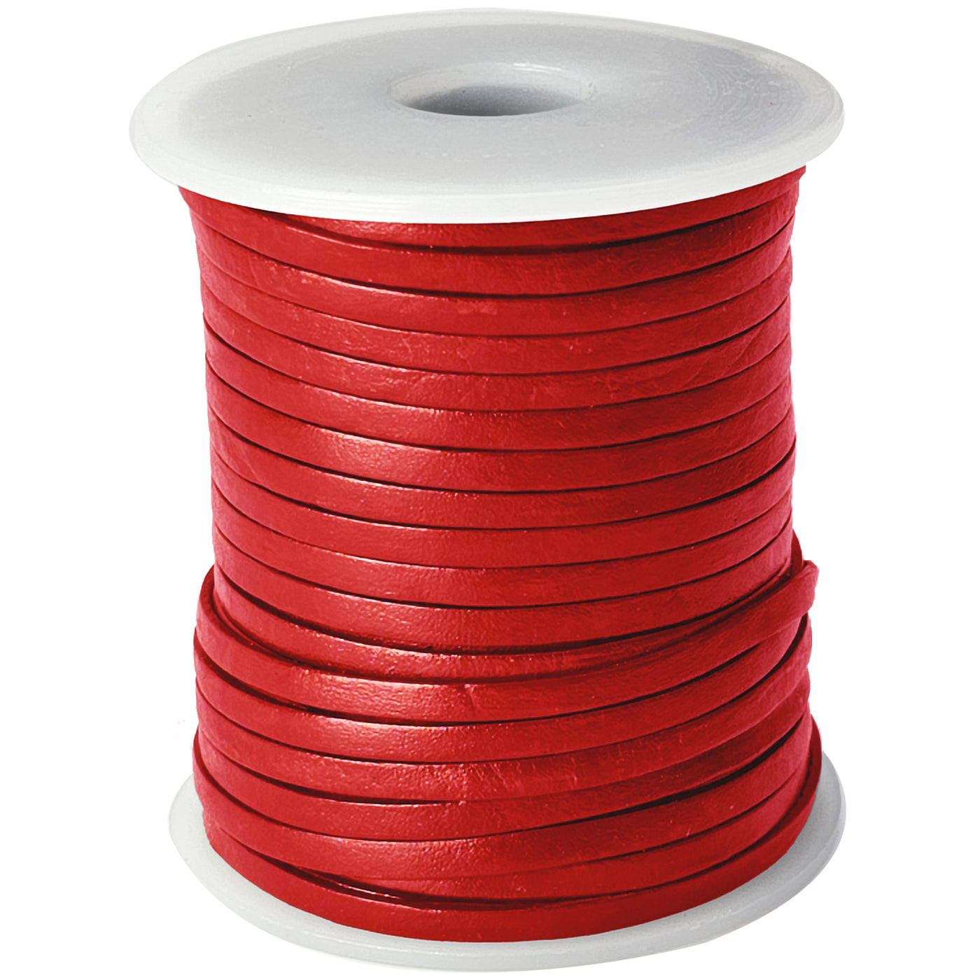 esnado Lederband Flach 3 x 1 mm - Rot - echtes Leder