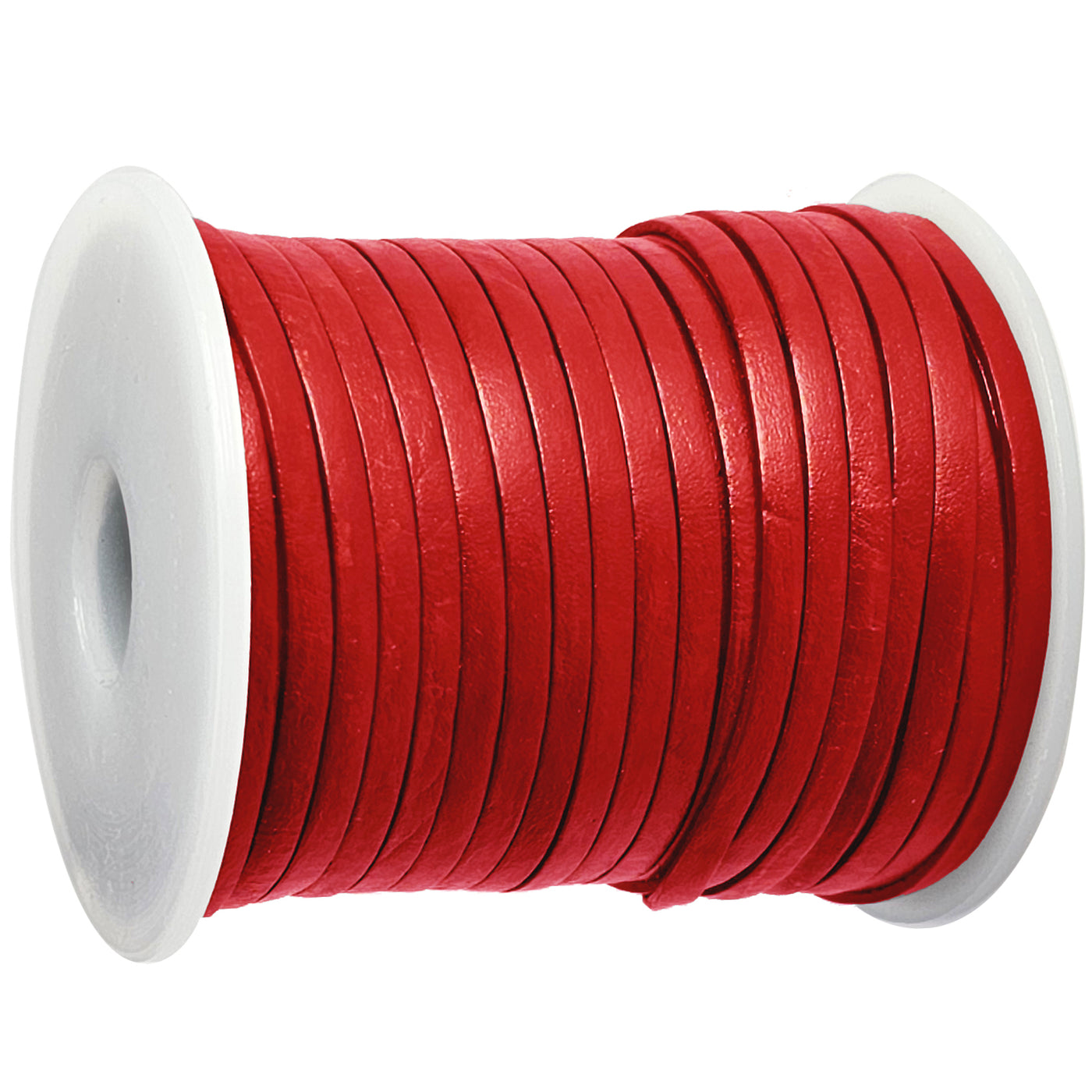esnado Lederband Flach 3 x 1 mm - Rot - echtes Leder