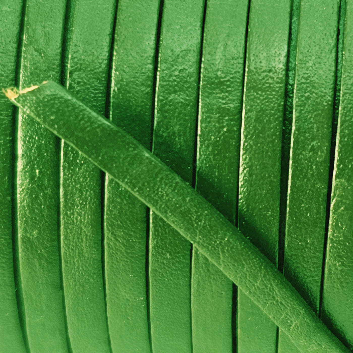 esnado Lederband Flach 3 x 1 mm - Grün - echtes Leder