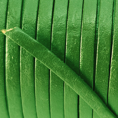 esnado Lederband Flach 3 x 1 mm - Grün - echtes Leder