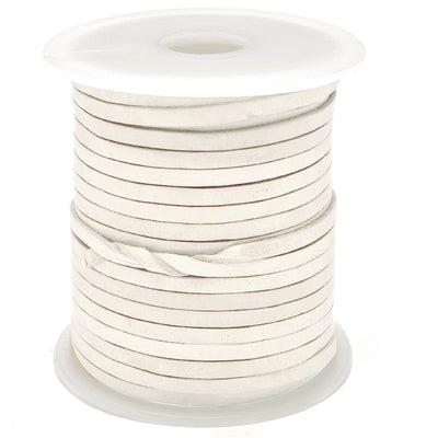 esnado Lederband Flach 3 x 1 mm - Weiß - echtes Leder