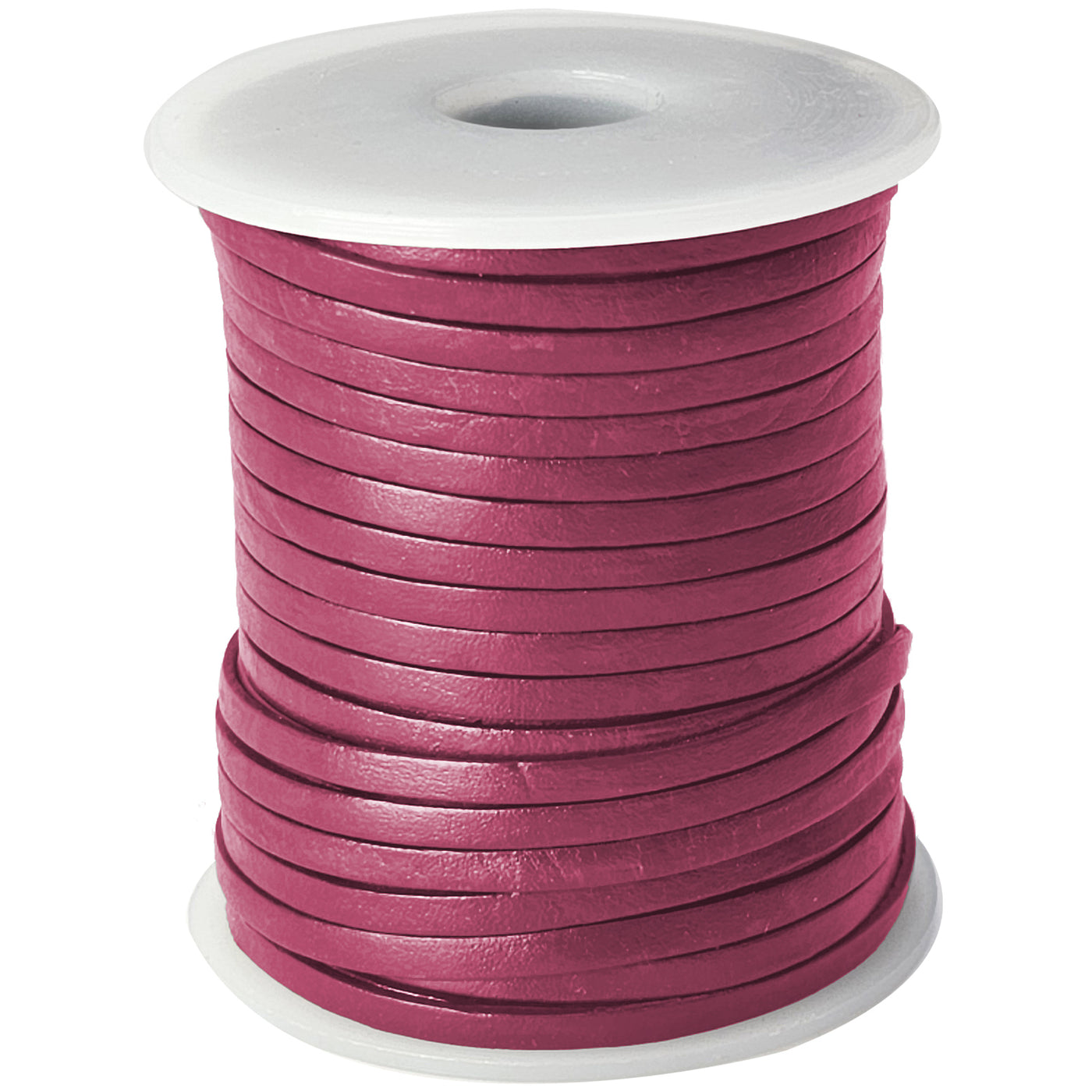 esnado Lederband Flach 3 x 1 mm - Pink - echtes Leder