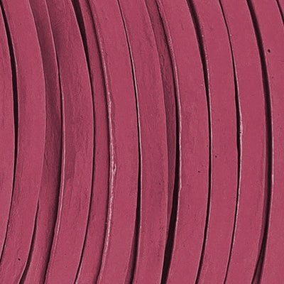 esnado Lederband Flach 3 x 1 mm - Pink - echtes Leder