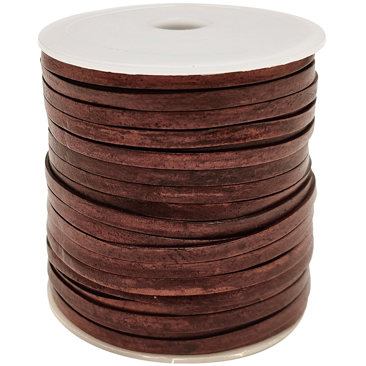 esnado Lederband Flach 4 x 1 mm - Antik Braun - echtes Leder