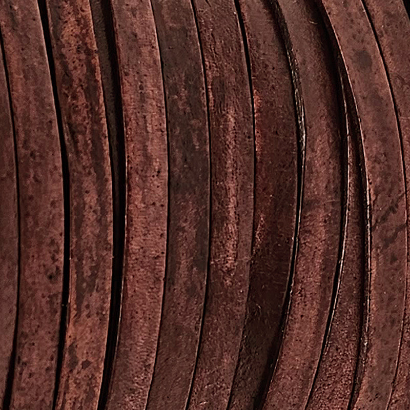 esnado Lederband Flach 4 x 1 mm - Antik Braun - echtes Leder