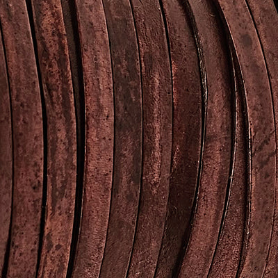 esnado Lederband Flach 4 x 1 mm - Antik Braun - echtes Leder