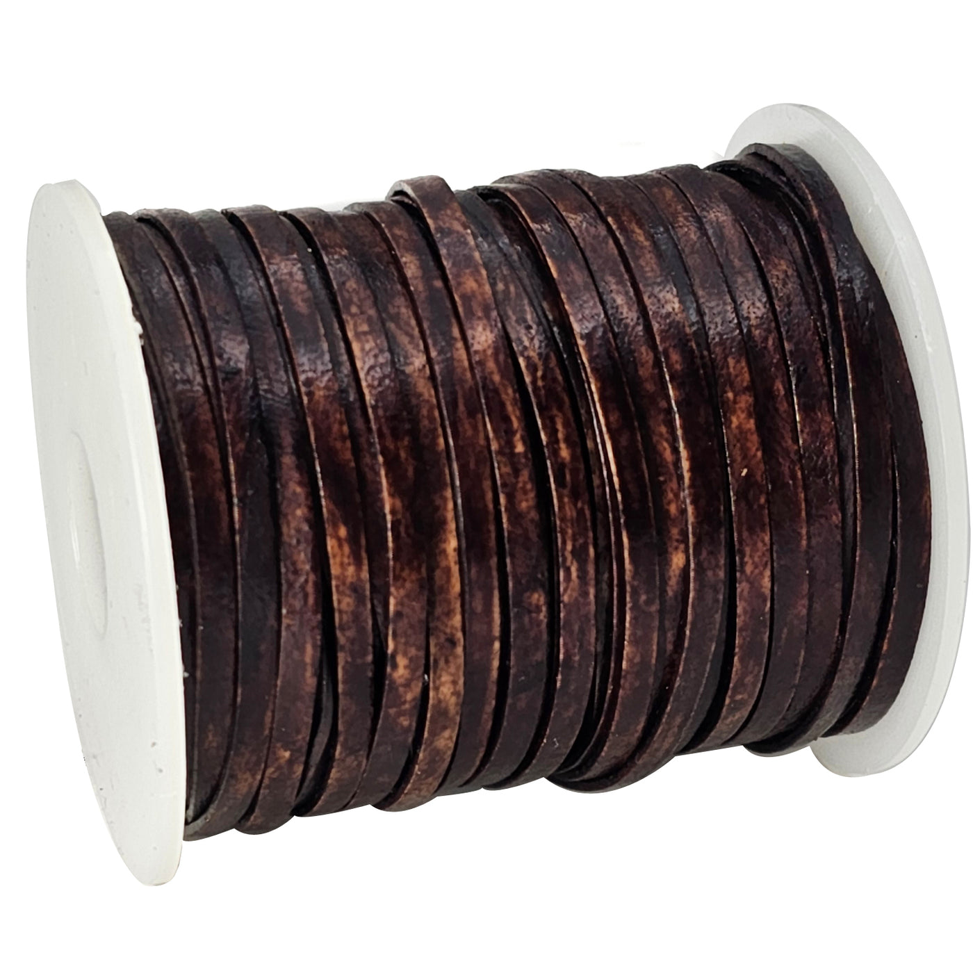 esnado Lederband Flach 3 x 1 mm - Antik Braun - echtes Leder