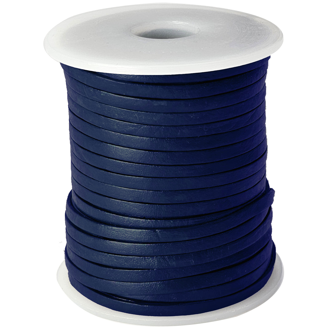 esnado Lederband Flach 3 x 1 mm - Navy - echtes Leder