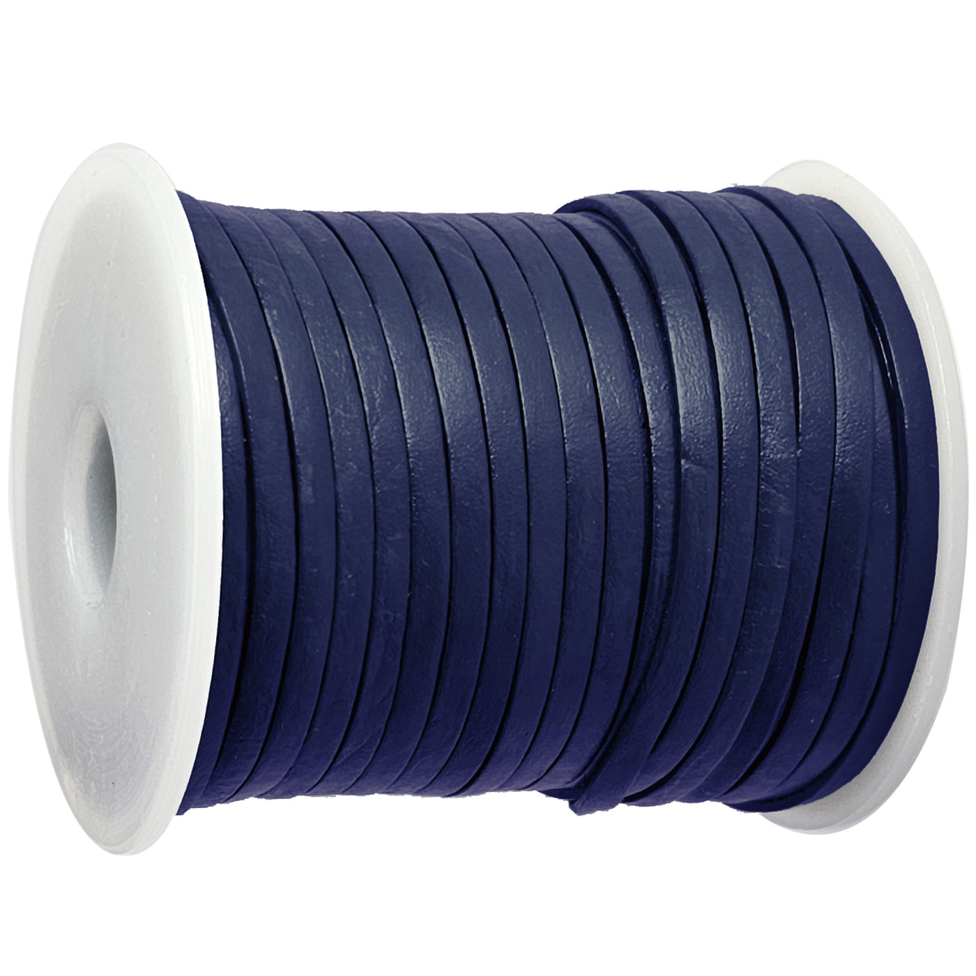esnado Lederband Flach 3 x 1 mm - Navy - echtes Leder