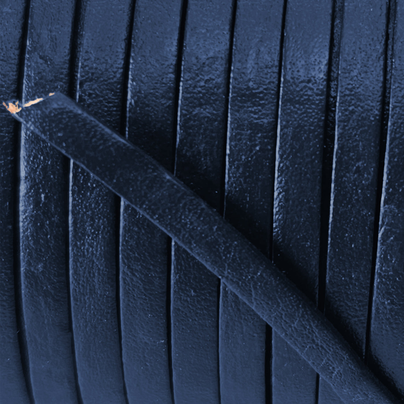 esnado Lederband Flach 3 x 1 mm - Navy - echtes Leder