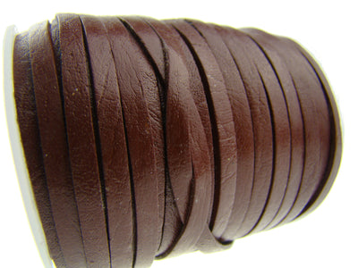 esnado Lederband Flach 3 x 1 mm - Schokobraun - echtes Leder