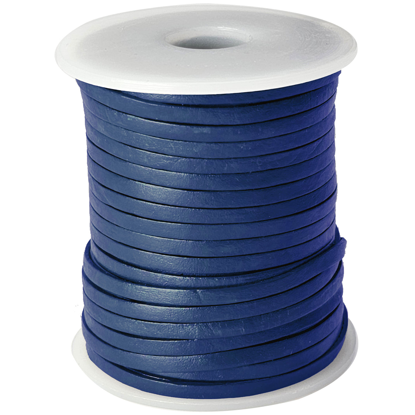 esnado Lederband Flach 3 x 1 mm - Blau - echtes Leder