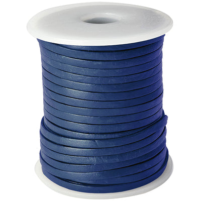 esnado Lederband Flach 3 x 1 mm - Blau - echtes Leder