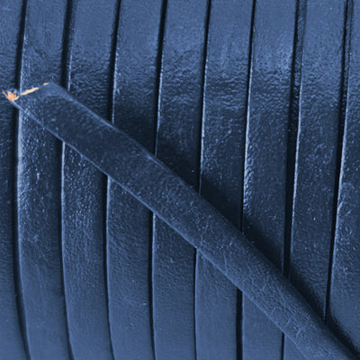 esnado Lederband Flach 3 x 1 mm - Blau - echtes Leder
