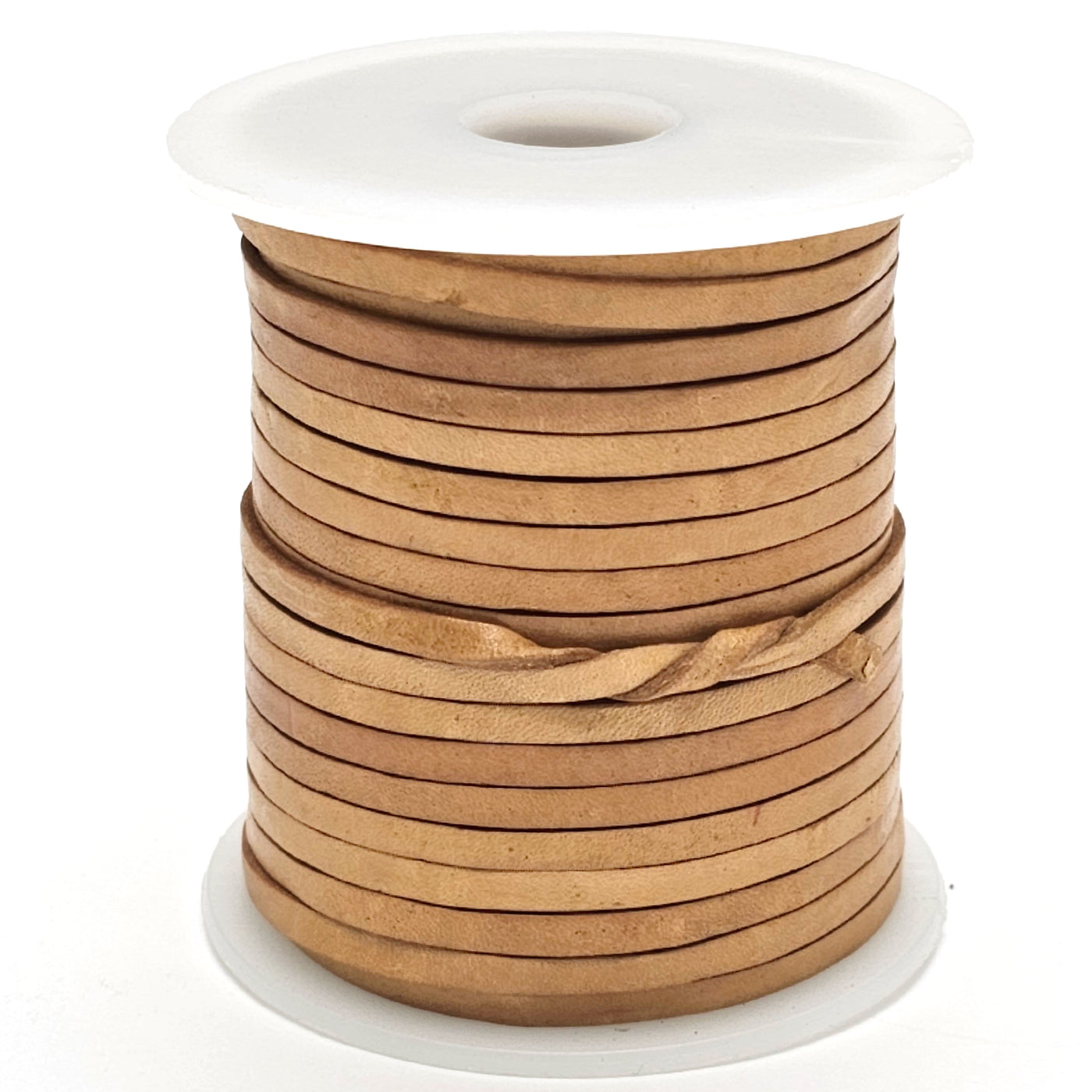 esnado Lederband Flach 3 x 1 mm - Naturbraun - echtes Leder
