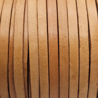 esnado Lederband Flach 3 x 1 mm - Naturbraun - echtes Leder
