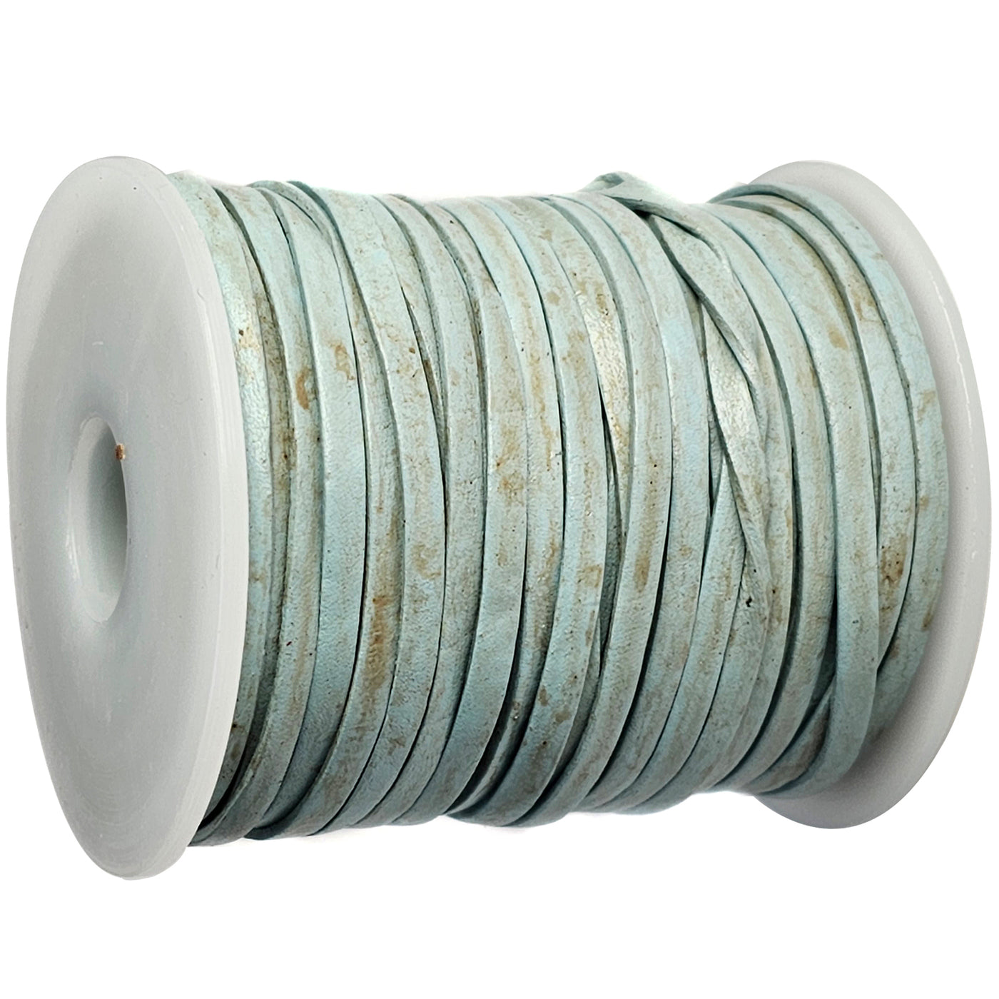 esnado Lederband Flach 3 x 1 mm - Antik Türkis - echtes Leder