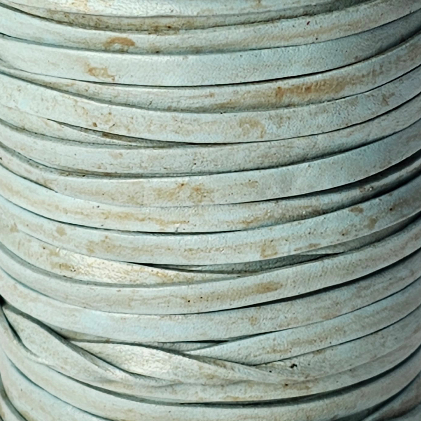 esnado Lederband Flach 3 x 1 mm - Antik Türkis - echtes Leder