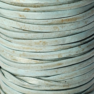 esnado Lederband Flach 3 x 1 mm - Antik Türkis - echtes Leder